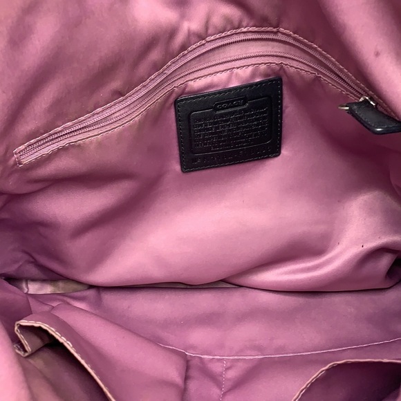 Coach Black Leather Tote with Signature C Circle - Picture 9 of 9